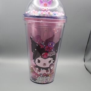 Cute Character Tumbler with Straw - Pink